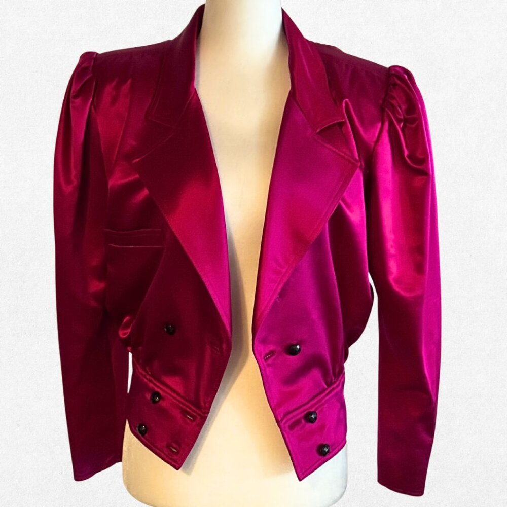 1980's Emanuel Ungaro Satin Cropped Blazer size 2